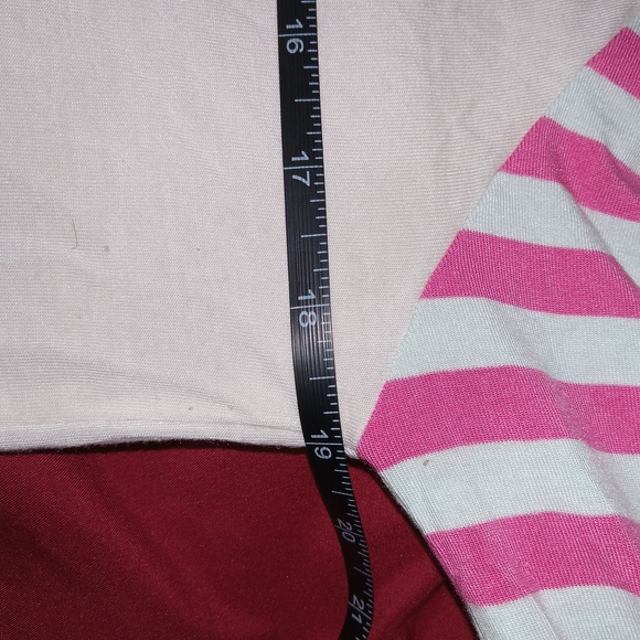 MATILDA JANE Anytime PJ Top Raglan Long Sleeve Stripe White Pink M Cozy EUC - Picture 8 of 9